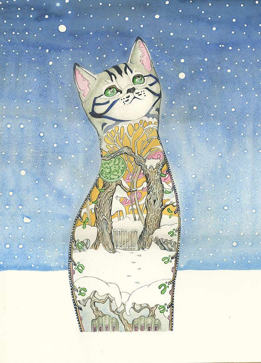 Cat in the Snow Card
