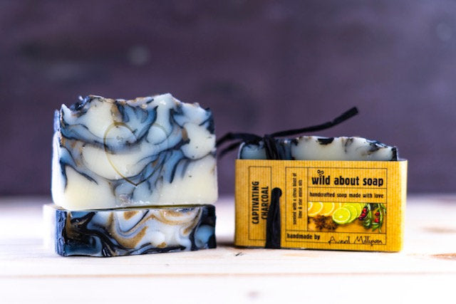Captivating Charcoal Handmade Soap - natural ingredients - spicey citrus oils
