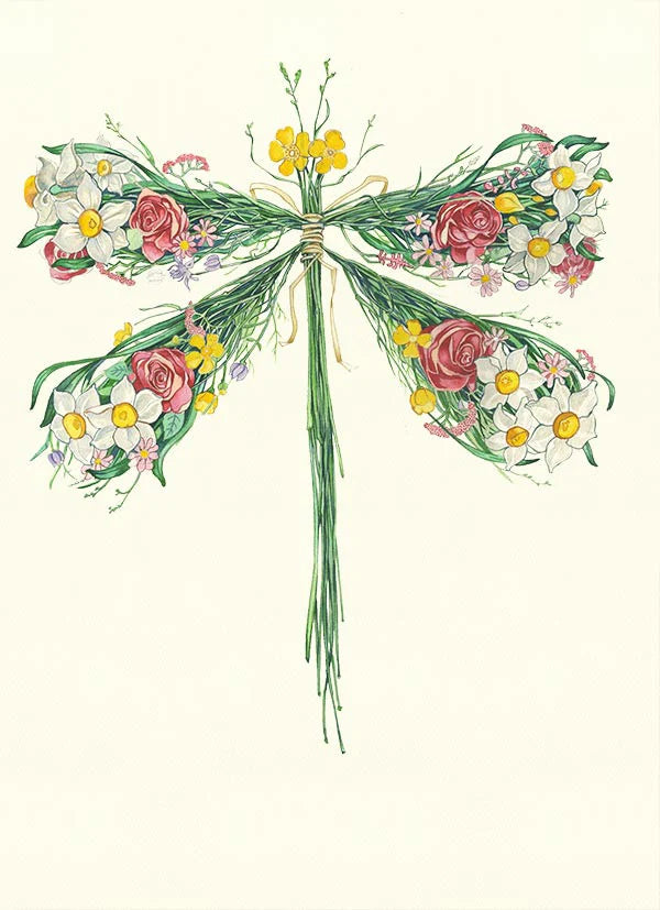 Dragonfly Card - Floral dragonfly