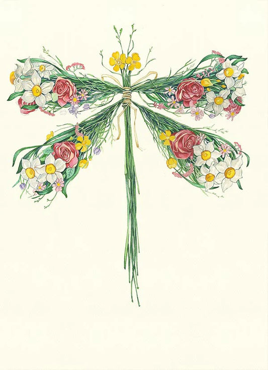 Dragonfly Card - Floral dragonfly 