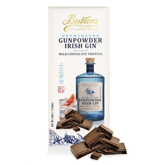 Butlers Chocolates - Drumshanbo Gunpowder Irish Gin® flavoured Milk Chocolate Truffle Bar (200g)