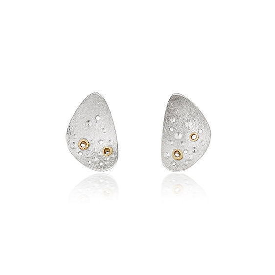 Dusk Rivet Studs - matte silver - gold rivet style holes - like stars