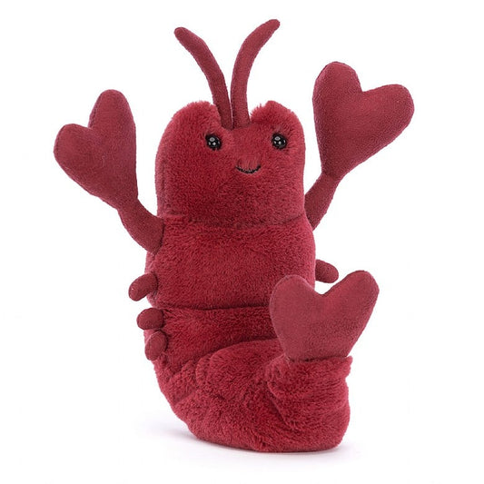 Love Me Lobster - suede heart claws and a matching heart tail in plum-purple fur.