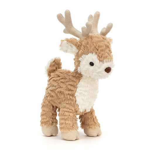 Mitzi Reindeer - cream and caramel fur - velvety hooves and antlers