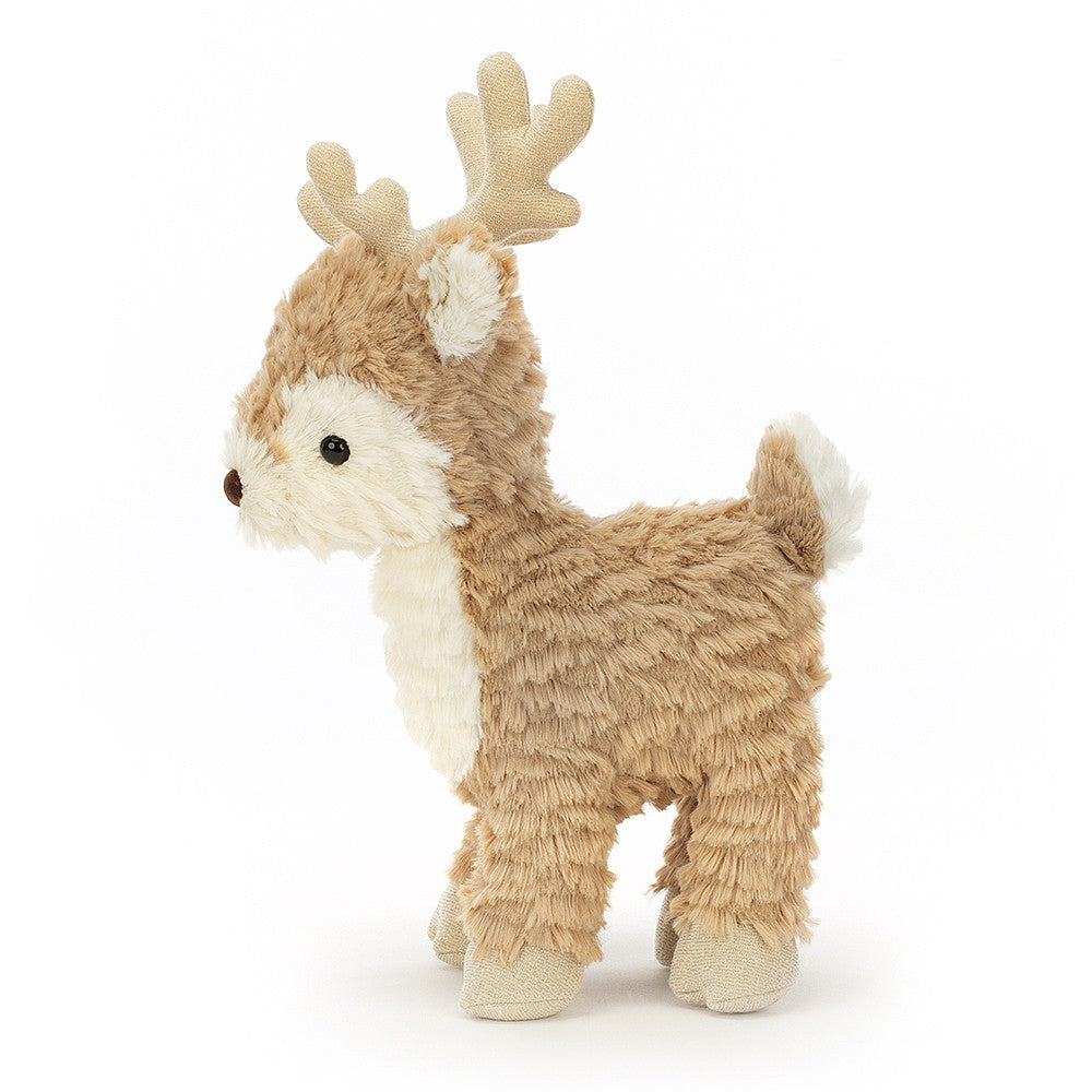 Mitzi Reindeer - cream and caramel fur - velvety hooves and antlers