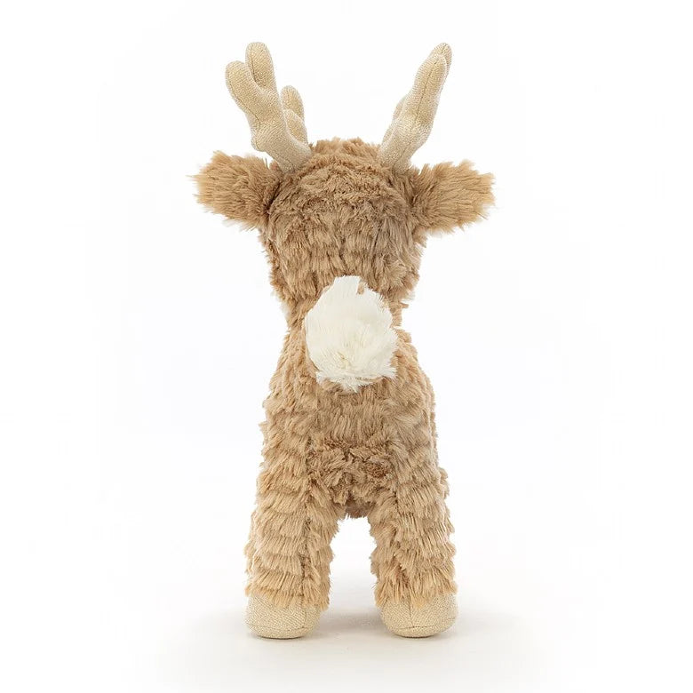 Mitzi Reindeer - cream and caramel fur - velvety hooves and antlers