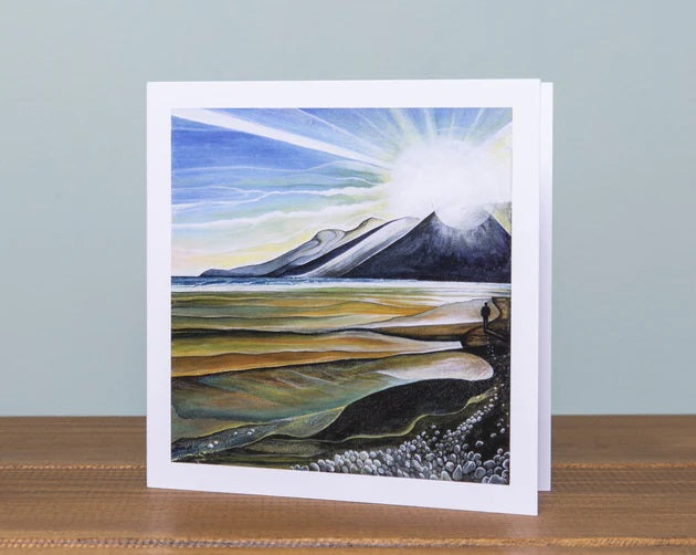 Sunset on Murlough Beach Card - co. down - northern ireland - handmade card - wild earth studio