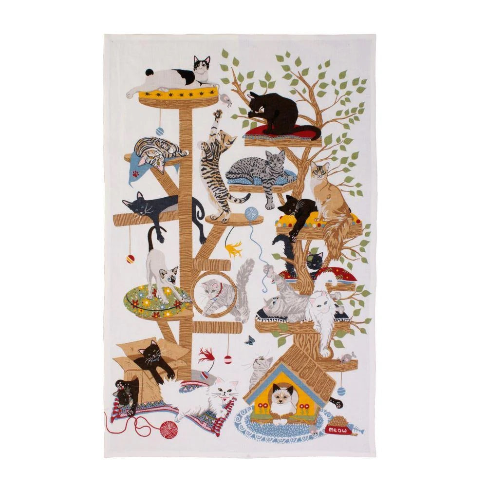 Ulster Weavers Cotton Tea Towel - Moggie Mahem (100% Cotton, Brown) -Tabby cats - Maine Coon Cats - Ragdoll cats - Siamese cats - Persian cats