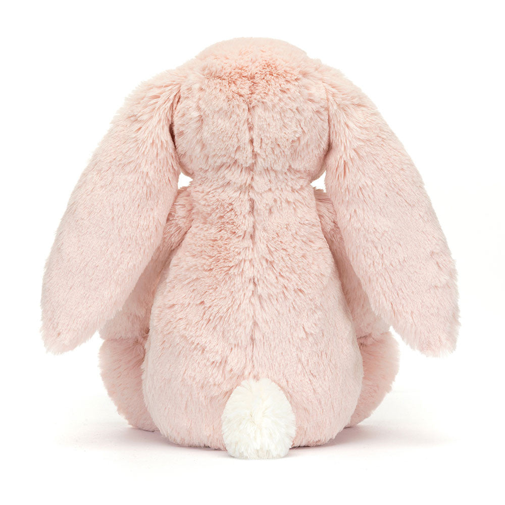 Blossom Blush Bunny 'Cherry' - blush pink fur - cotton floral ears and paw pads - pink flowers and green leaves ears and paw pads