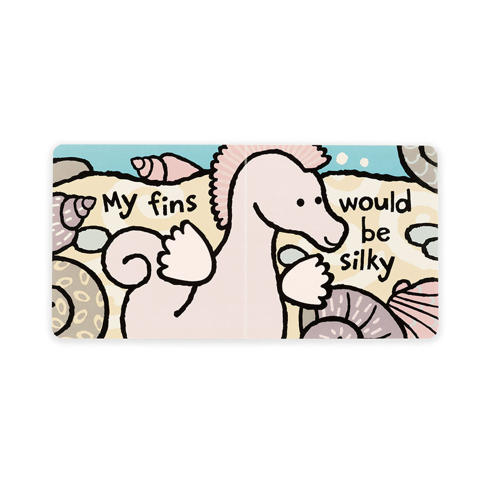 If I Were A Seahorse Board Book - pretty pink seahorse - feely panels - swirly seaweed- 