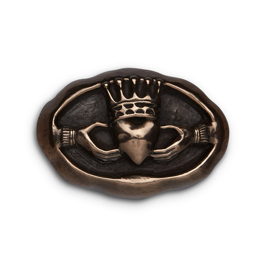 Claddagh Ring Bronze Plaque - The Claddagh motif is two hands holding a heart - The hands signify friendship, the heart love and the crown loyalty  - 12cm  by 8cm