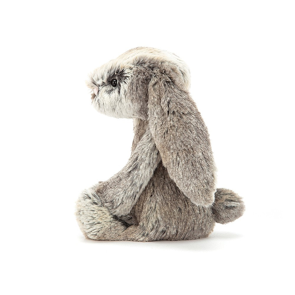 Bashful Cottontail Bunny - Jellycat - fluffy two tone fur and sweet friendly smile - cosy companion gift - silver and fawn