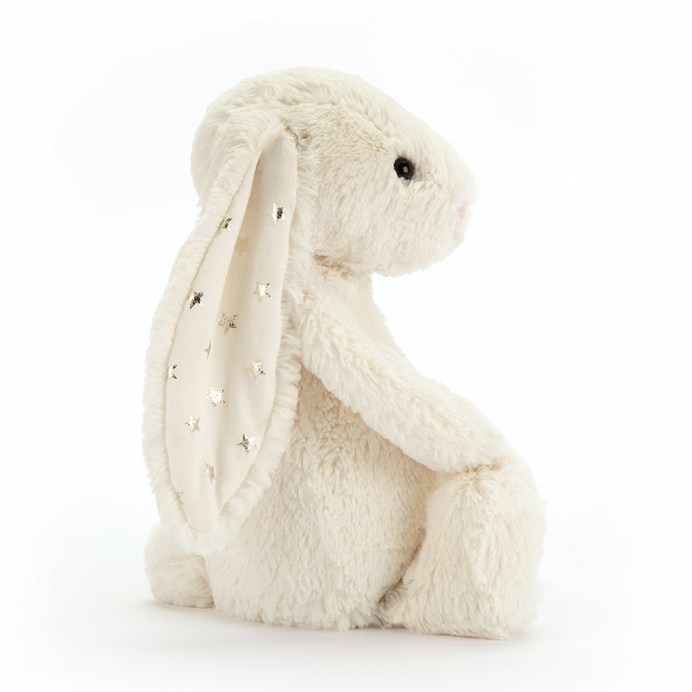 Bashful Twinkle Cream Bunny - soft toy- cream fur - silvers stars in ears -
