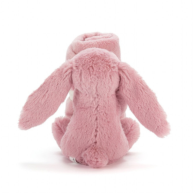 Blossom Tulip Bunny Soother - rose pink - soother and bunny together - perfect for snoozing with - blossom lined fabric ears.