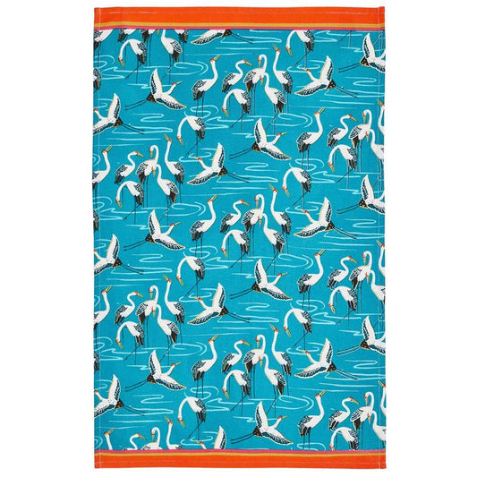 Ulster Weavers Cotton Tea Towel - Cranes (100% Cotton, Blue)
