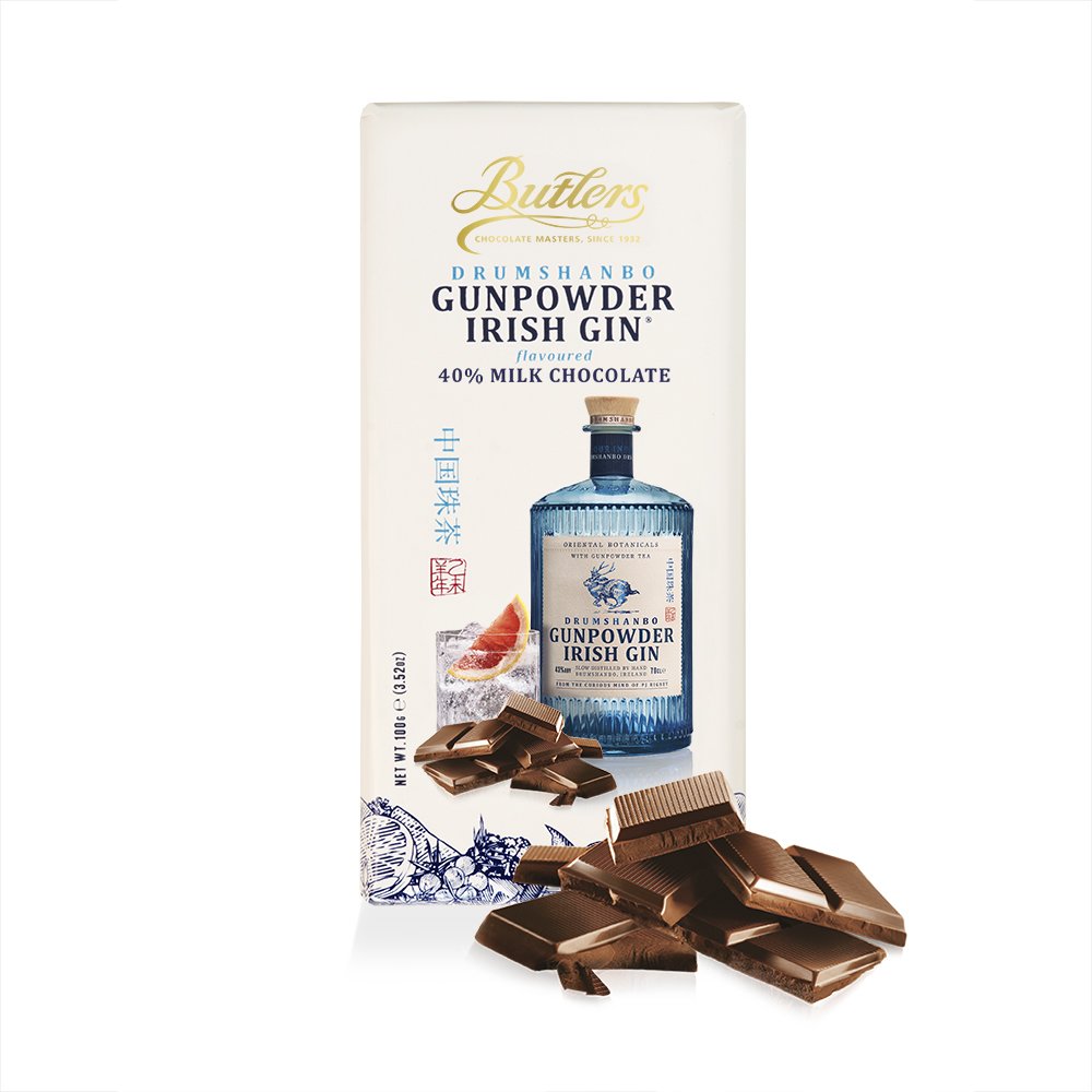 Butlers Chocolates - Drumshanbo Gunpowder Irish Gin® flavoured Chocolate Bar (100g)