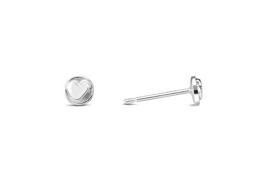 Embrace Heart Stud Earrings In Sterling Silver - Gold and Silver. 