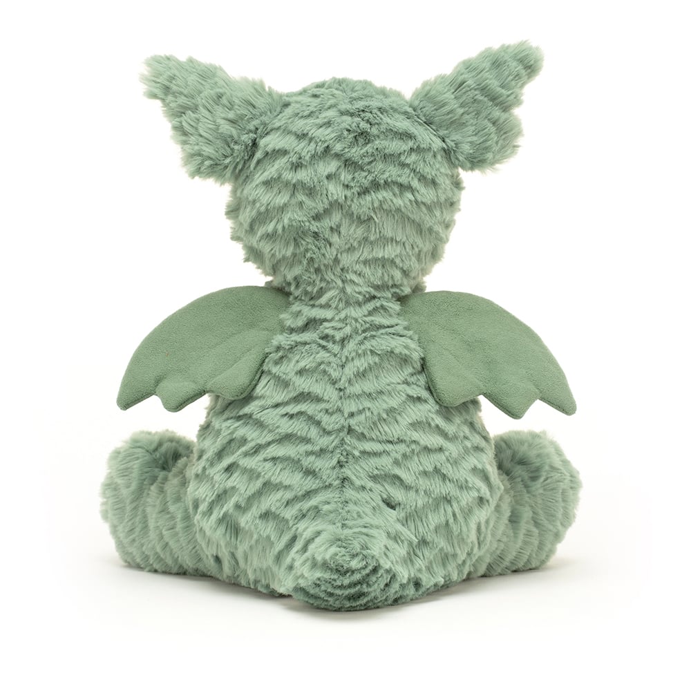 Fuddlewuddle Green Dragon - soft toy - suede green wings - soft green fur