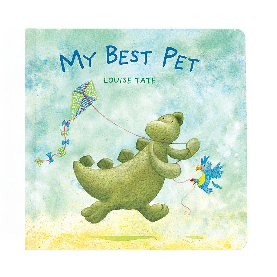 My Best Pet Book - Puppy, bunny, parrot or kitten?  - My Best Pet is a book with a different suggestion - How about a dinosaur? -  Meet a stegosaurus that can skateboard and do magic - that's what we call a perfect pet! - hardback book - beautiful illustrations