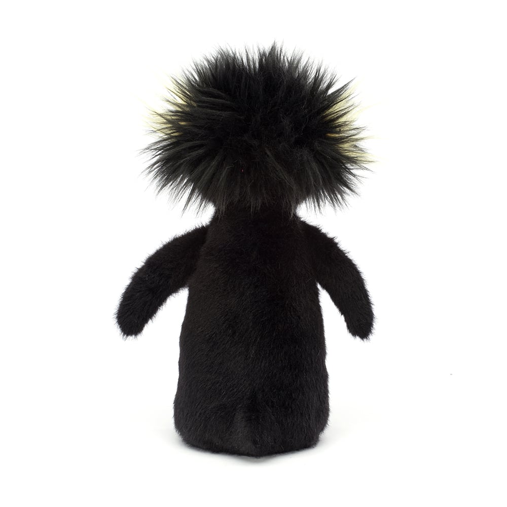Ronnie Rockhopper Penguin - funky hair - soft tufts of black fur - red beak