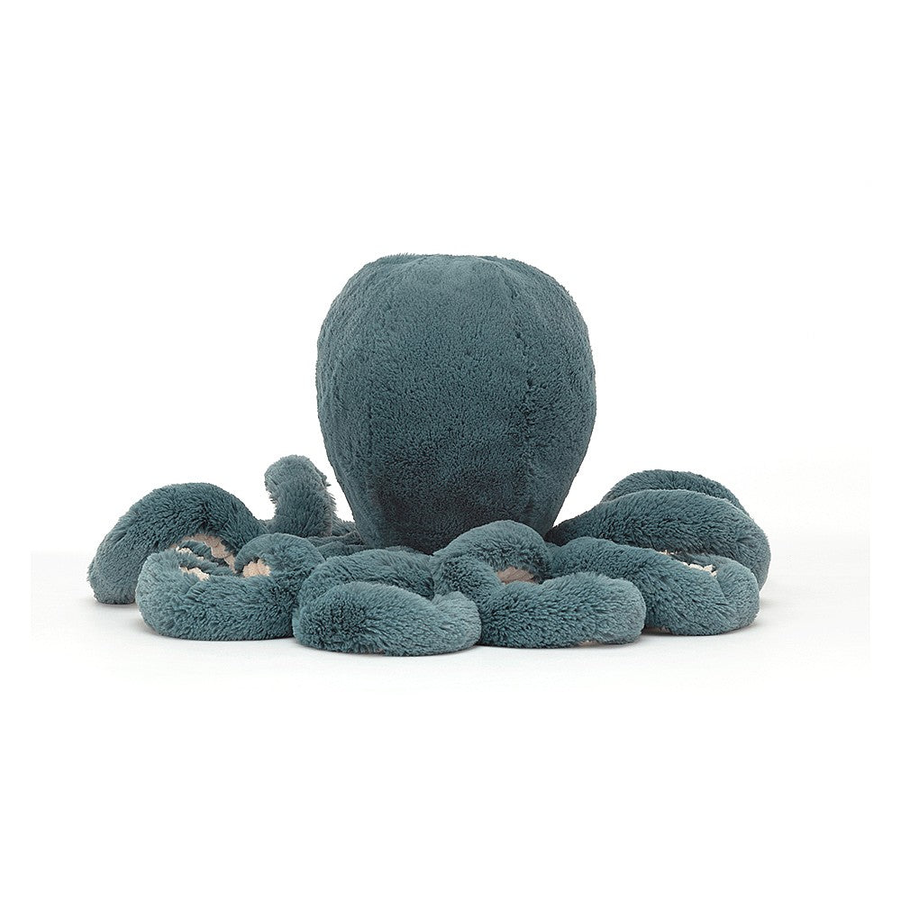 Storm Octopus - eight amazing tentacles - Squishy and cheery in terrific teal - soft toy - Shake hands and feel the scruffled cream fur beneath the tentacles -