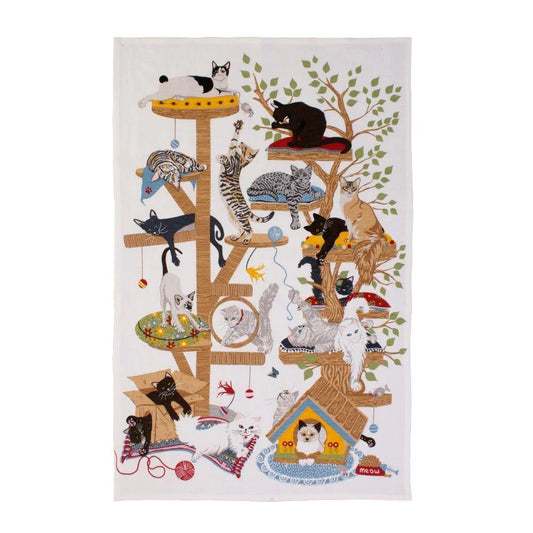 Ulster Weavers Cotton Tea Towel - Moggie Mahem (100% Cotton, Brown) -Tabby cats - Maine Coon Cats - Ragdoll cats - Siamese cats - Persian cats 